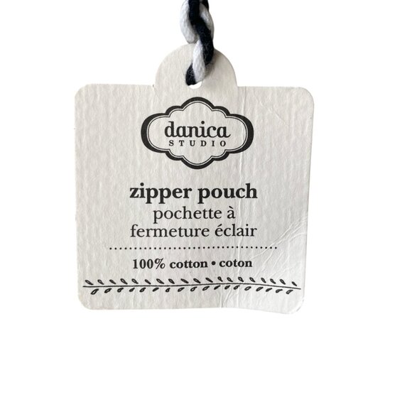 danica studio black and tan small zipper pouch with bicycles and gold hardware - Picture 6 of 7